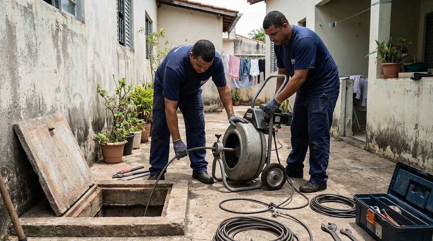 Desentupimento de rede de esgoto em Indaiatuba‑SP